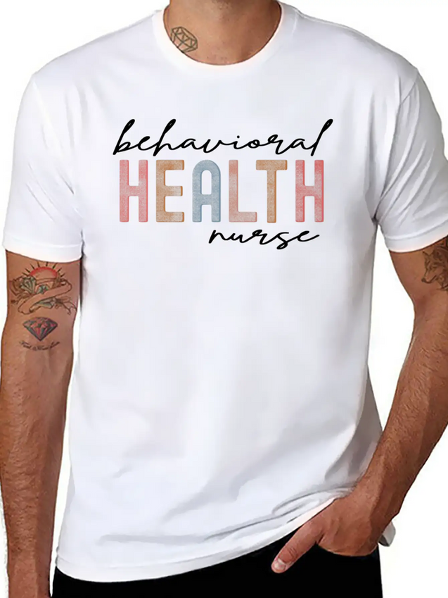 Behavioral Health Nurse Psychiatric Nursing Therap Lightweight Cotton T-Shirt – Daily Comfort Graphic Shirt