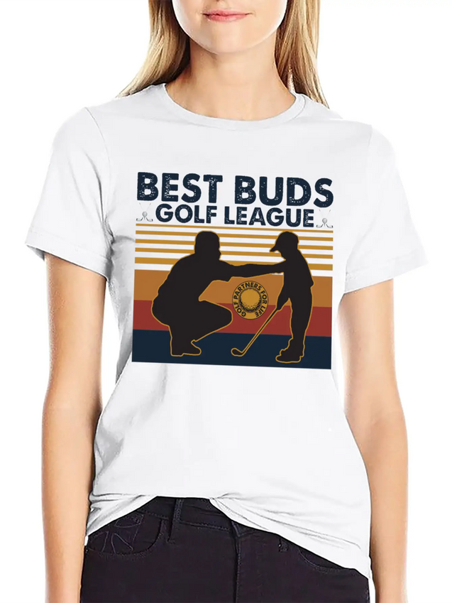 Best Buds Golf League Vintage Matching Father Son Lightweight Cotton T-Shirt – Daily Comfort Graphic Shirt