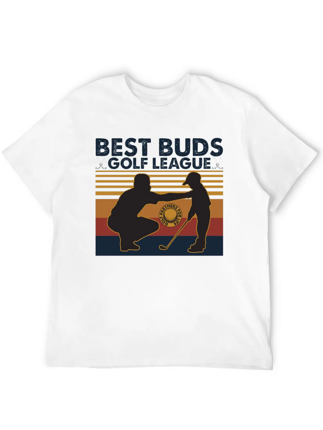 Best Buds Golf League Vintage Matching Father Son Lightweight Cotton T-Shirt – Daily Comfort Graphic Shirt