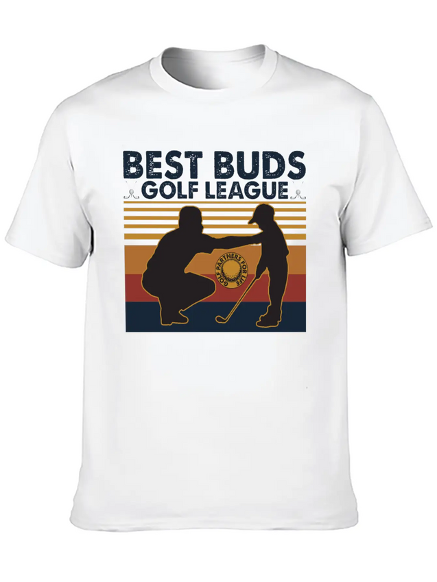 Best Buds Golf League Vintage Matching Father Son Lightweight Cotton T-Shirt – Daily Comfort Graphic Shirt