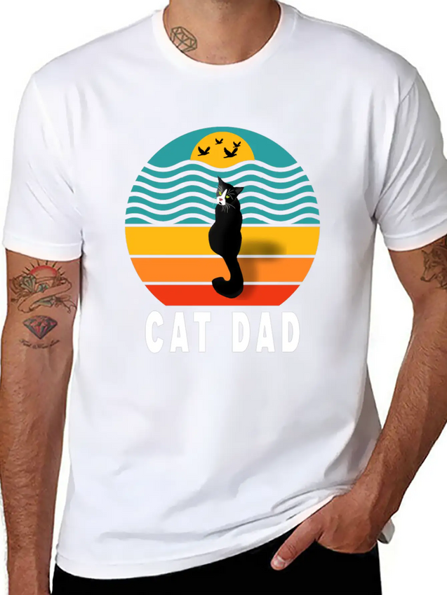Best Cat Dad Ever Lightweight Cotton T-Shirt – Daily Comfort Graphic Shirt
