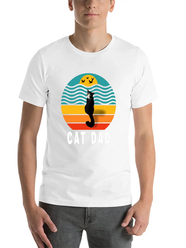 Best Cat Dad Ever Lightweight Cotton T-Shirt – Daily Comfort Graphic Shirt