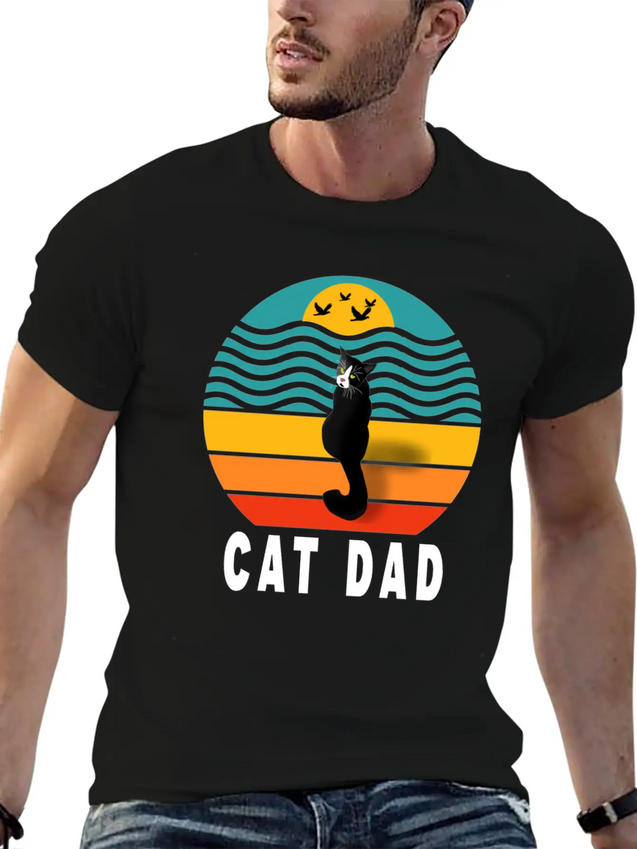 Best Cat Dad Ever Lightweight Cotton T-Shirt – Daily Comfort Graphic Shirt