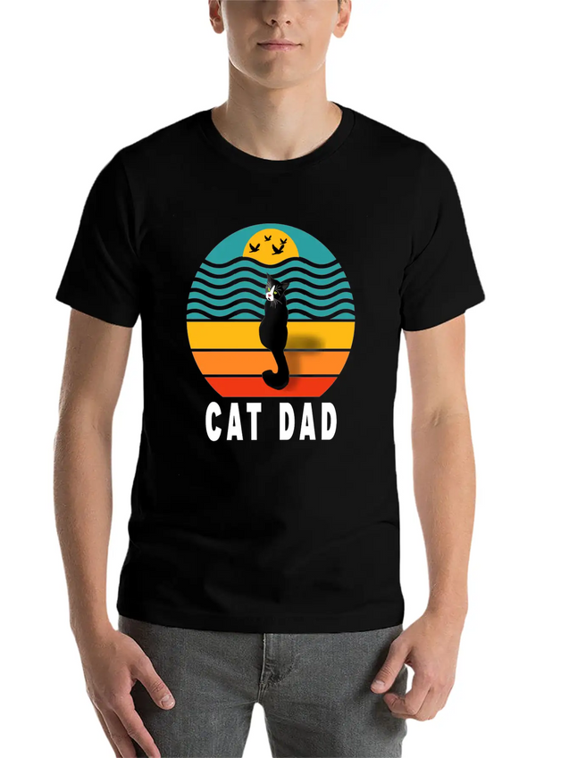 Best Cat Dad Ever Lightweight Cotton T-Shirt – Daily Comfort Graphic Shirt