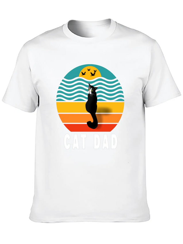 Best Cat Dad Ever Lightweight Cotton T-Shirt – Daily Comfort Graphic Shirt