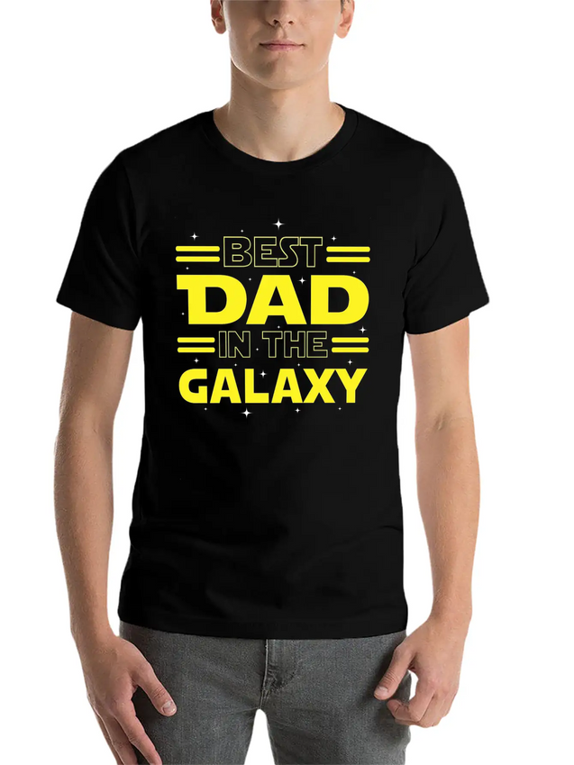 Best Dad In The Galaxy Lightweight Cotton T-Shirt – Daily Comfort Graphic Shirt