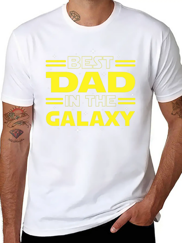 Best Dad In The Galaxy Lightweight Cotton T-Shirt – Daily Comfort Graphic Shirt
