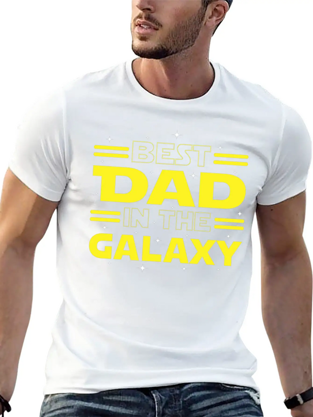 Best Dad In The Galaxy Lightweight Cotton T-Shirt – Daily Comfort Graphic Shirt