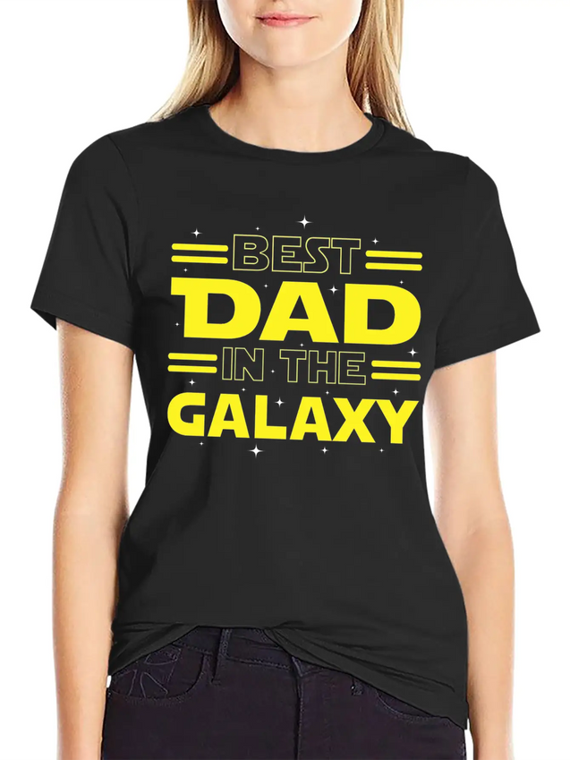 Best Dad In The Galaxy Lightweight Cotton T-Shirt – Daily Comfort Graphic Shirt