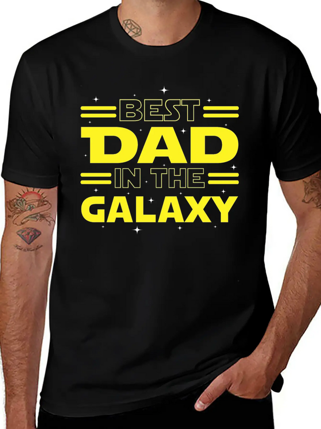 Best Dad In The Galaxy Lightweight Cotton T-Shirt – Daily Comfort Graphic Shirt
