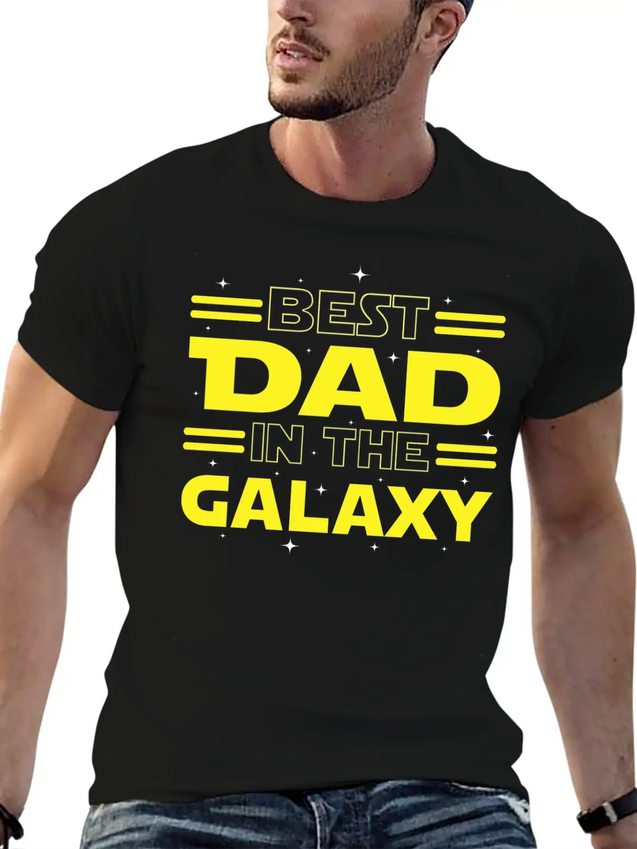 Best Dad In The Galaxy Lightweight Cotton T-Shirt – Daily Comfort Graphic Shirt
