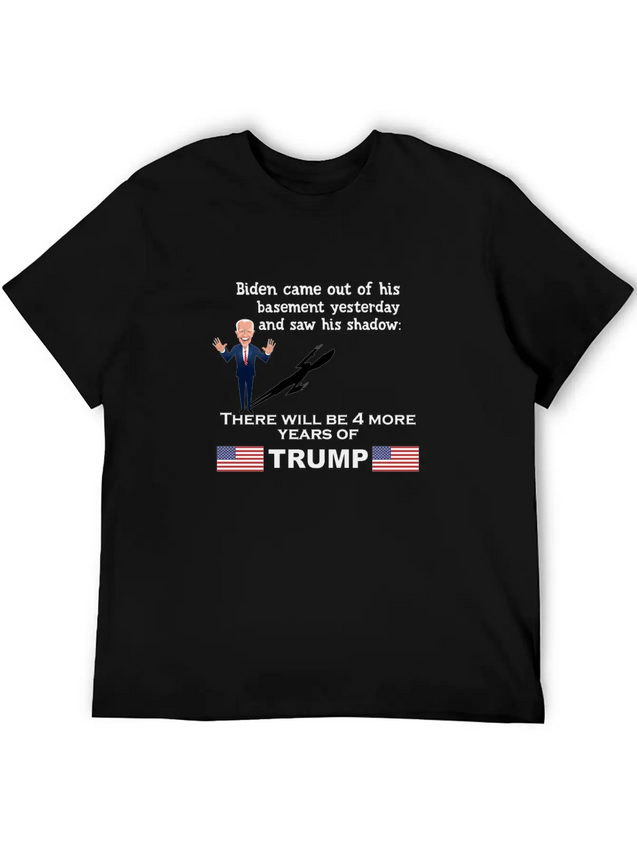 BIDEN SHADOW 4 MORE YEARS OF TRUMP Lightweight Cotton T-Shirt – Daily Comfort Graphic Shirt