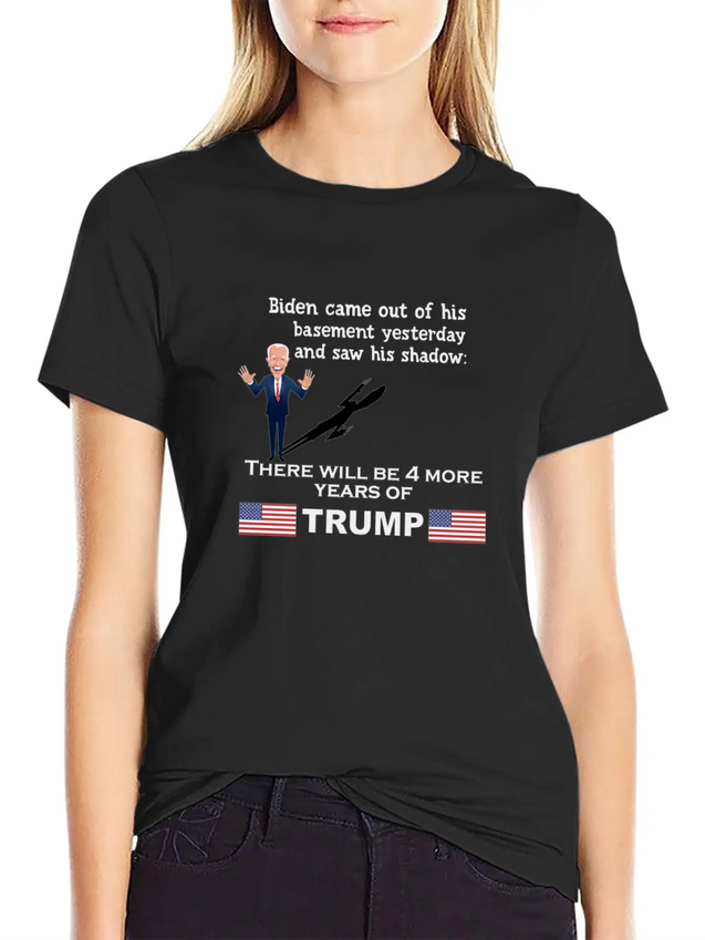 BIDEN SHADOW 4 MORE YEARS OF TRUMP Lightweight Cotton T-Shirt – Daily Comfort Graphic Shirt