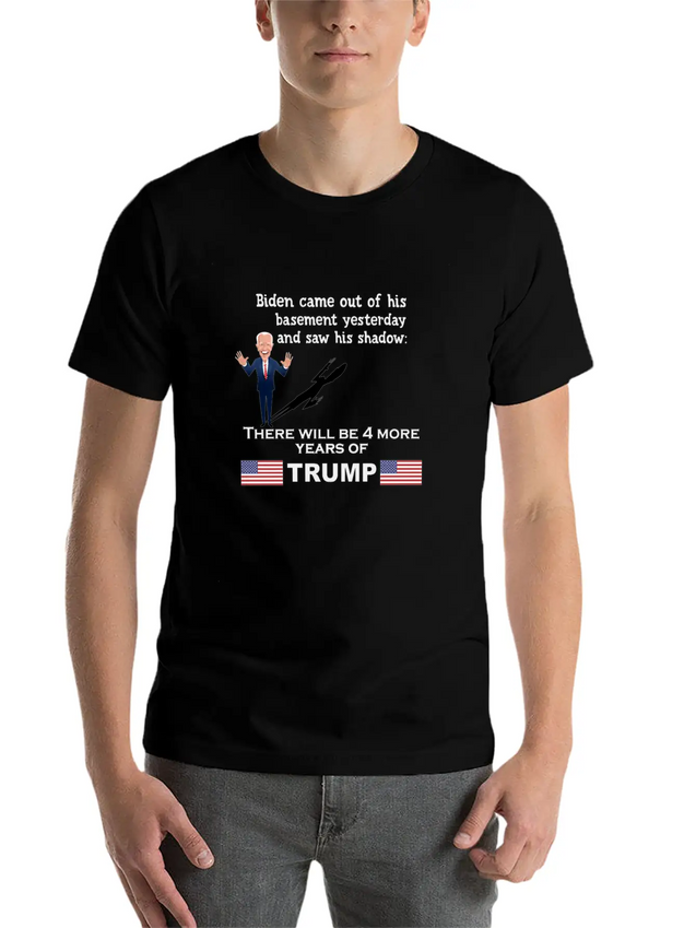 BIDEN SHADOW 4 MORE YEARS OF TRUMP Lightweight Cotton T-Shirt – Daily Comfort Graphic Shirt