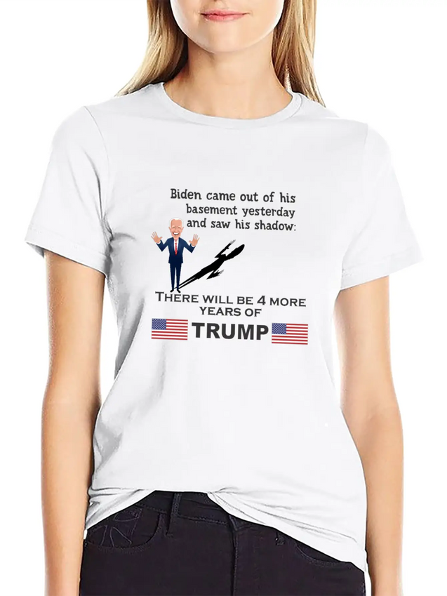 BIDEN SHADOW 4 MORE YEARS OF TRUMP Lightweight Cotton T-Shirt – Daily Comfort Graphic Shirt