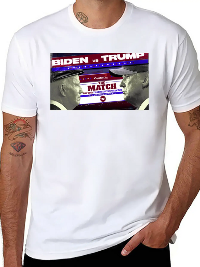 Biden Vs Trump The Match Golf Shirt Lightweight Cotton T-Shirt – Daily Comfort Graphic Shirt