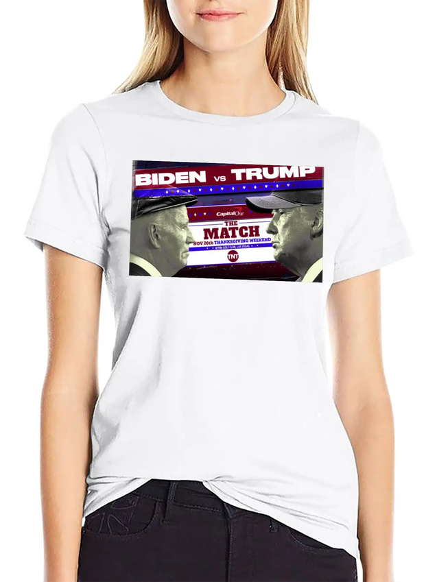 Biden Vs Trump The Match Golf Shirt Lightweight Cotton T-Shirt – Daily Comfort Graphic Shirt