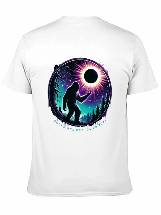 Bigfoot Total Solar Eclipse 2024 Lightweight Cotton T-Shirt – Daily Comfort Graphic Shirt