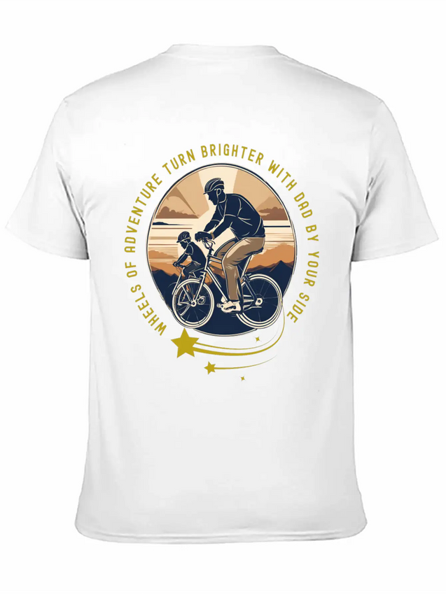Biking With Dad Lightweight Cotton T-Shirt – Daily Comfort Graphic Shirt