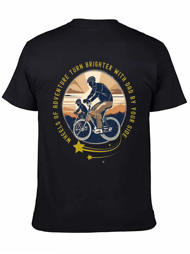 Biking With Dad Lightweight Cotton T-Shirt – Daily Comfort Graphic Shirt
