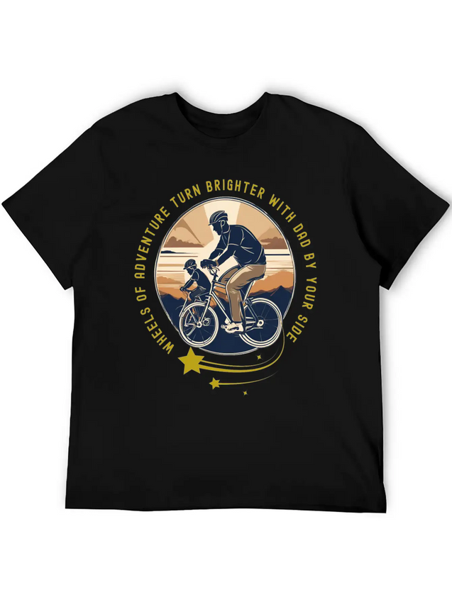 Biking With Dad Lightweight Cotton T-Shirt – Daily Comfort Graphic Shirt