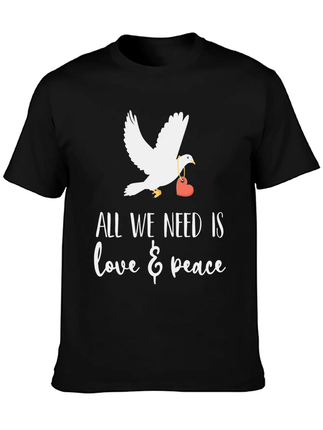 Bird Lover Freedom Love & Peace Lightweight Cotton T-Shirt – Daily Comfort Graphic Shirt