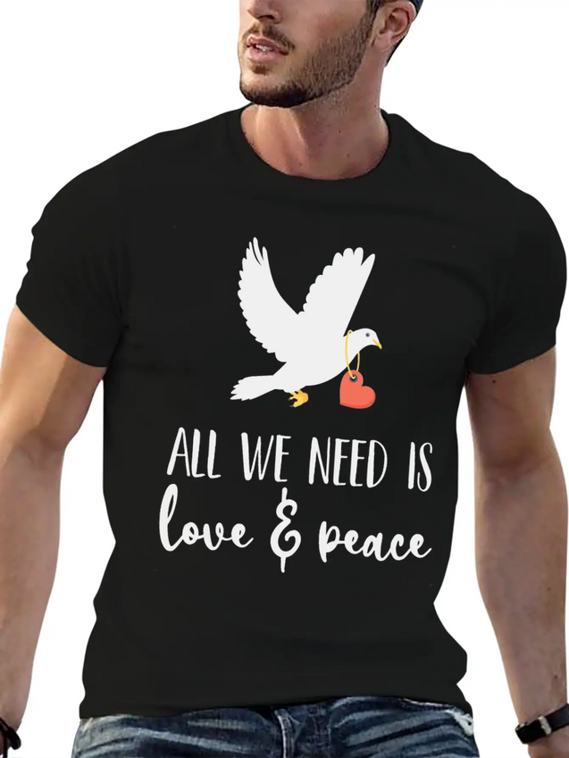 Bird Lover Freedom Love & Peace Lightweight Cotton T-Shirt – Daily Comfort Graphic Shirt