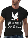 Bird Lover Freedom Love & Peace Lightweight Cotton T-Shirt – Daily Comfort Graphic Shirt