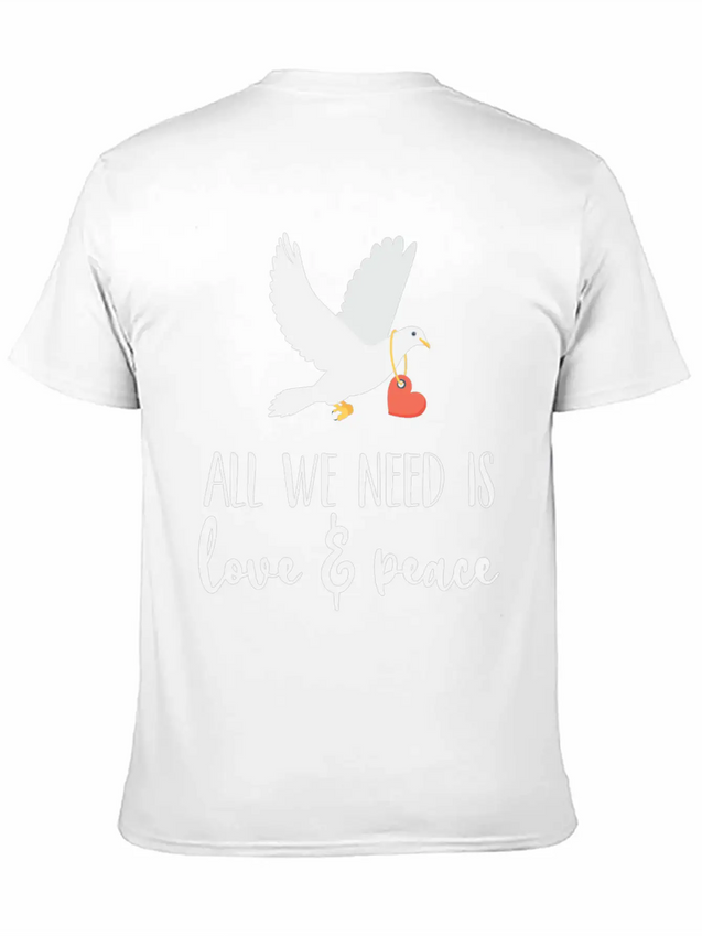 Bird Lover Freedom Love & Peace Lightweight Cotton T-Shirt – Daily Comfort Graphic Shirt