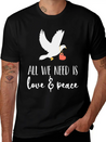Bird Lover Freedom Love & Peace Lightweight Cotton T-Shirt – Daily Comfort Graphic Shirt