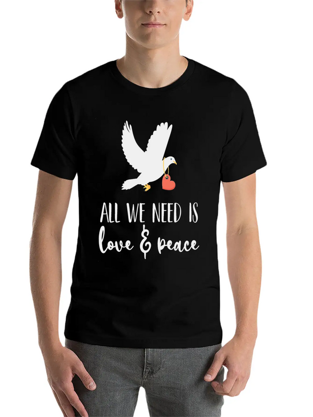 Bird Lover Freedom Love & Peace Lightweight Cotton T-Shirt – Daily Comfort Graphic Shirt