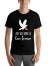 Bird Lover Freedom Love & Peace Lightweight Cotton T-Shirt – Daily Comfort Graphic Shirt