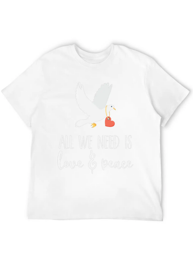 Bird Lover Freedom Love & Peace Lightweight Cotton T-Shirt – Daily Comfort Graphic Shirt