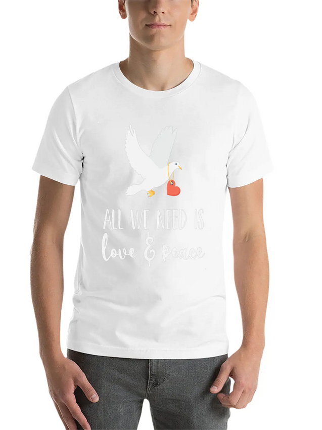 Bird Lover Freedom Love & Peace Lightweight Cotton T-Shirt – Daily Comfort Graphic Shirt