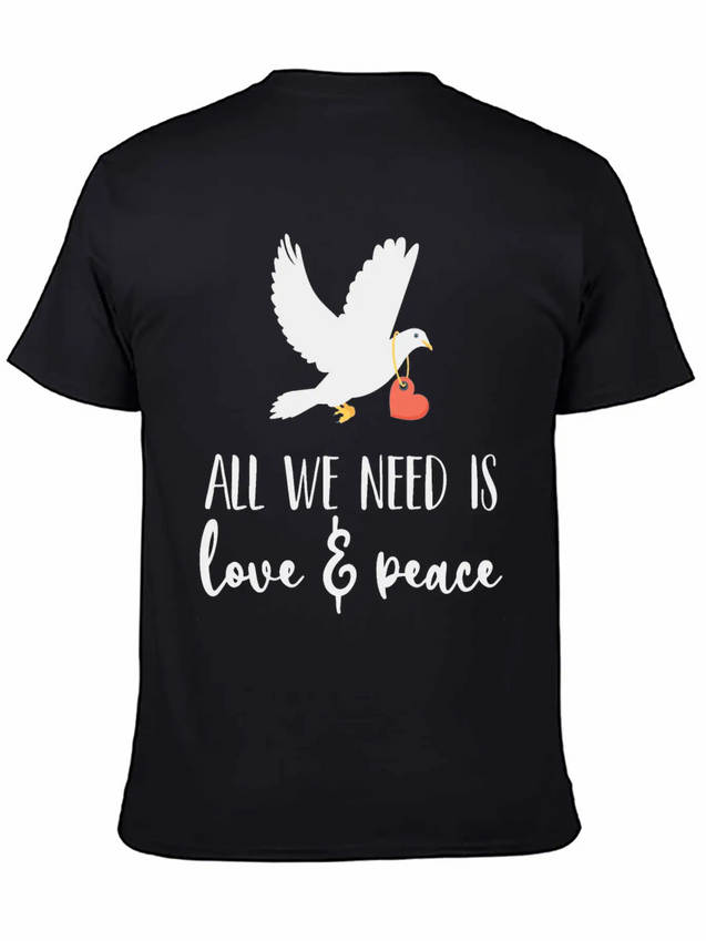 Bird Lover Freedom Love & Peace Lightweight Cotton T-Shirt – Daily Comfort Graphic Shirt