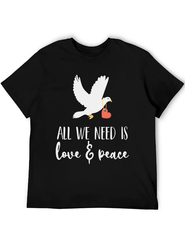 Bird Lover Freedom Love & Peace Lightweight Cotton T-Shirt – Daily Comfort Graphic Shirt