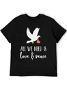 Bird Lover Freedom Love & Peace Lightweight Cotton T-Shirt – Daily Comfort Graphic Shirt