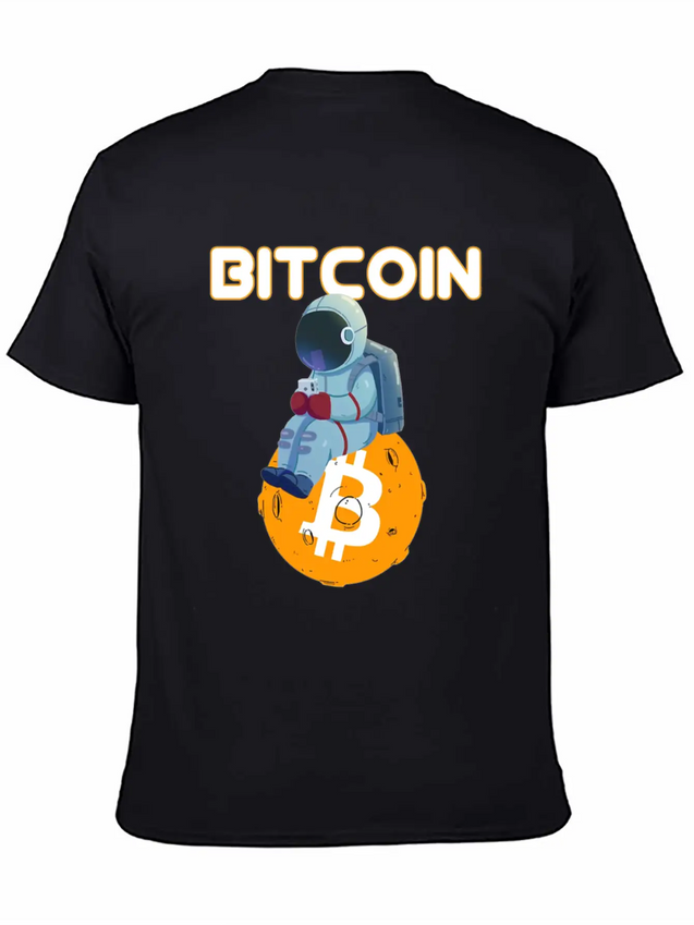 Bitcoin Coin-Crypto Astronaut IN THE MOON Lightweight Cotton T-Shirt – Daily Comfort Graphic Shirt