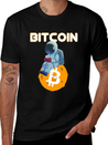 Bitcoin Coin-Crypto Astronaut IN THE MOON Lightweight Cotton T-Shirt – Daily Comfort Graphic Shirt