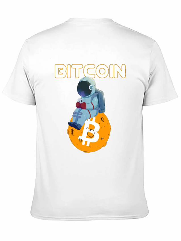Bitcoin Coin-Crypto Astronaut IN THE MOON Lightweight Cotton T-Shirt – Daily Comfort Graphic Shirt