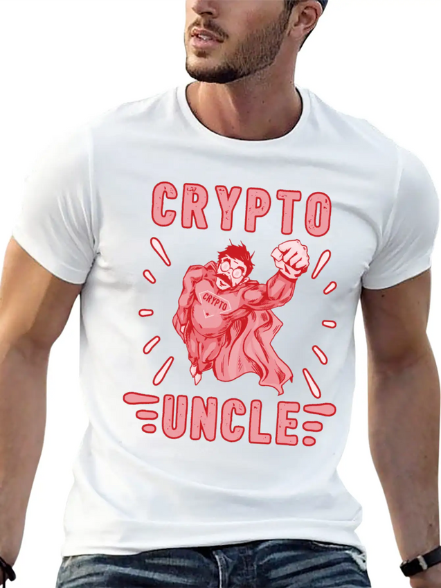Bitcoin Crypto Uncle Cool Trader Crypto Lightweight Cotton T-Shirt – Daily Comfort Graphic Shirt