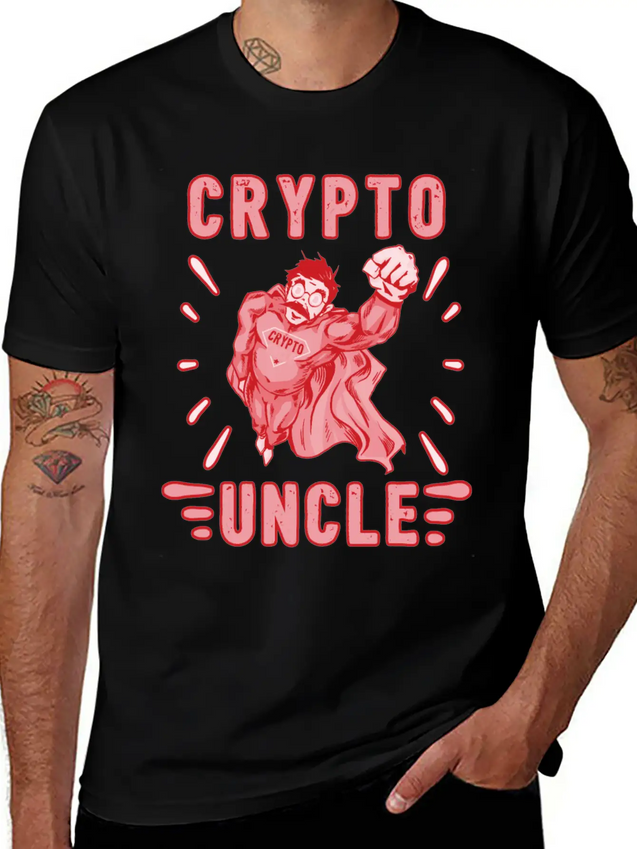 Bitcoin Crypto Uncle Cool Trader Crypto Lightweight Cotton T-Shirt – Daily Comfort Graphic Shirt
