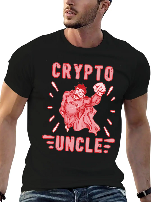 Bitcoin Crypto Uncle Cool Trader Crypto Lightweight Cotton T-Shirt – Daily Comfort Graphic Shirt