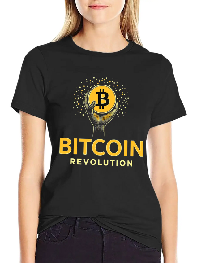 Bitcoin Revolution Lightweight Cotton T-Shirt – Daily Comfort Graphic Shirt