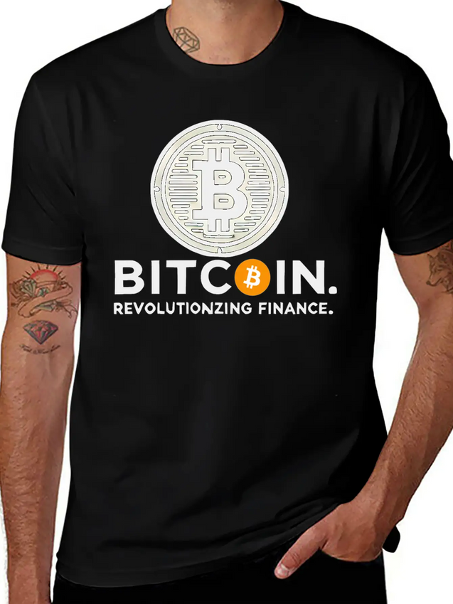 Bitcoin Revolutionizing Finance BTC Crypto Design Lightweight Cotton T-Shirt – Daily Comfort Graphic Shirt
