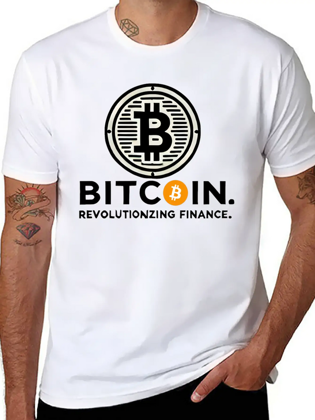 Bitcoin Revolutionizing Finance BTC Crypto Design Lightweight Cotton T-Shirt – Daily Comfort Graphic Shirt
