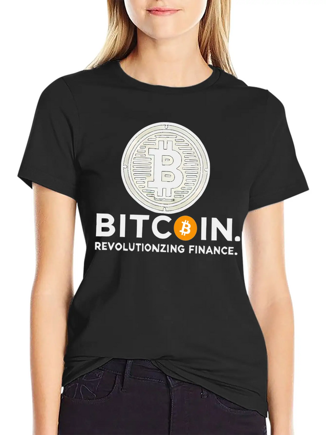 Bitcoin Revolutionizing Finance BTC Crypto Design Lightweight Cotton T-Shirt – Daily Comfort Graphic Shirt