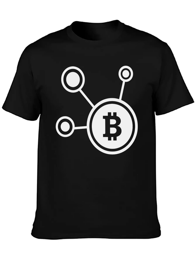 Bitcoin, Symbol, Sign, Cryptos, BTC, Logo, ETH Lightweight Cotton T-Shirt – Daily Comfort Graphic Shirt