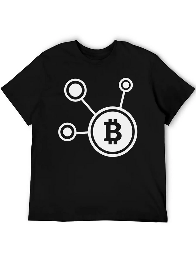 Bitcoin, Symbol, Sign, Cryptos, BTC, Logo, ETH Lightweight Cotton T-Shirt – Daily Comfort Graphic Shirt