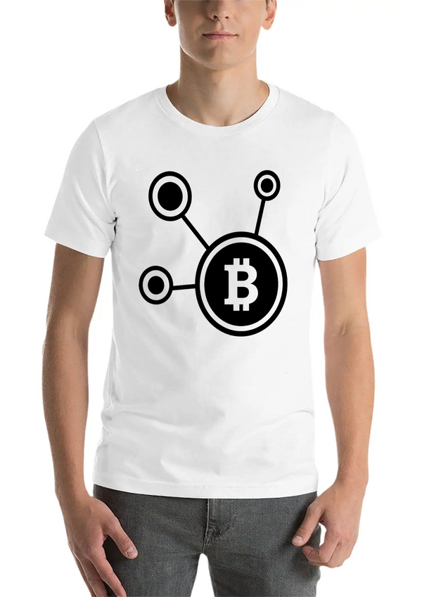 Bitcoin, Symbol, Sign, Cryptos, BTC, Logo, ETH Lightweight Cotton T-Shirt – Daily Comfort Graphic Shirt